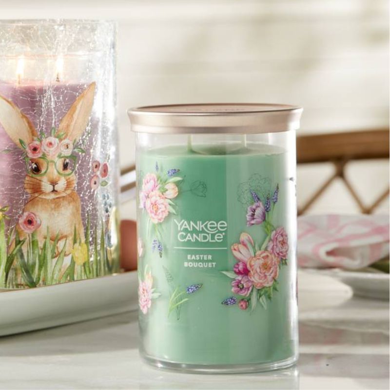 Floral Candle in Easter Basket